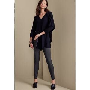 NWT Soft Surroundings SoftEssential Ponte Leggings Charcoal Heather Gray Size L